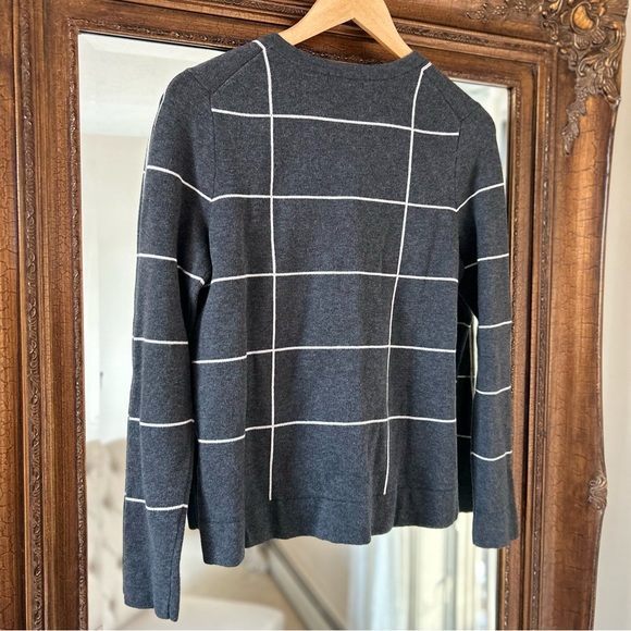 Charter Club Women's Windowpane Button Up Long Sleeve Cardigan Sweater Medium - Picture 2 of 8